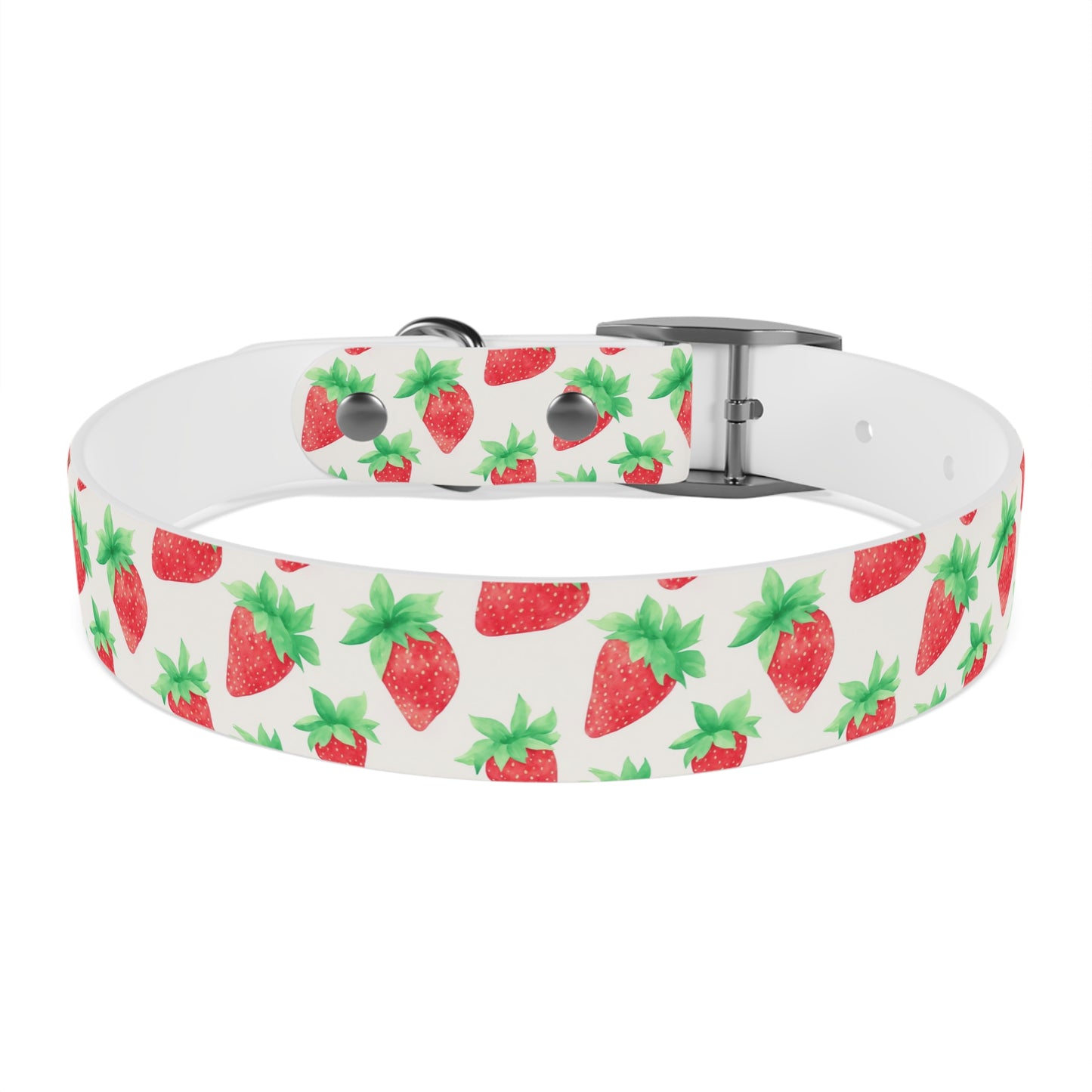 Strawberry Watercolor Pattern Dog Collar