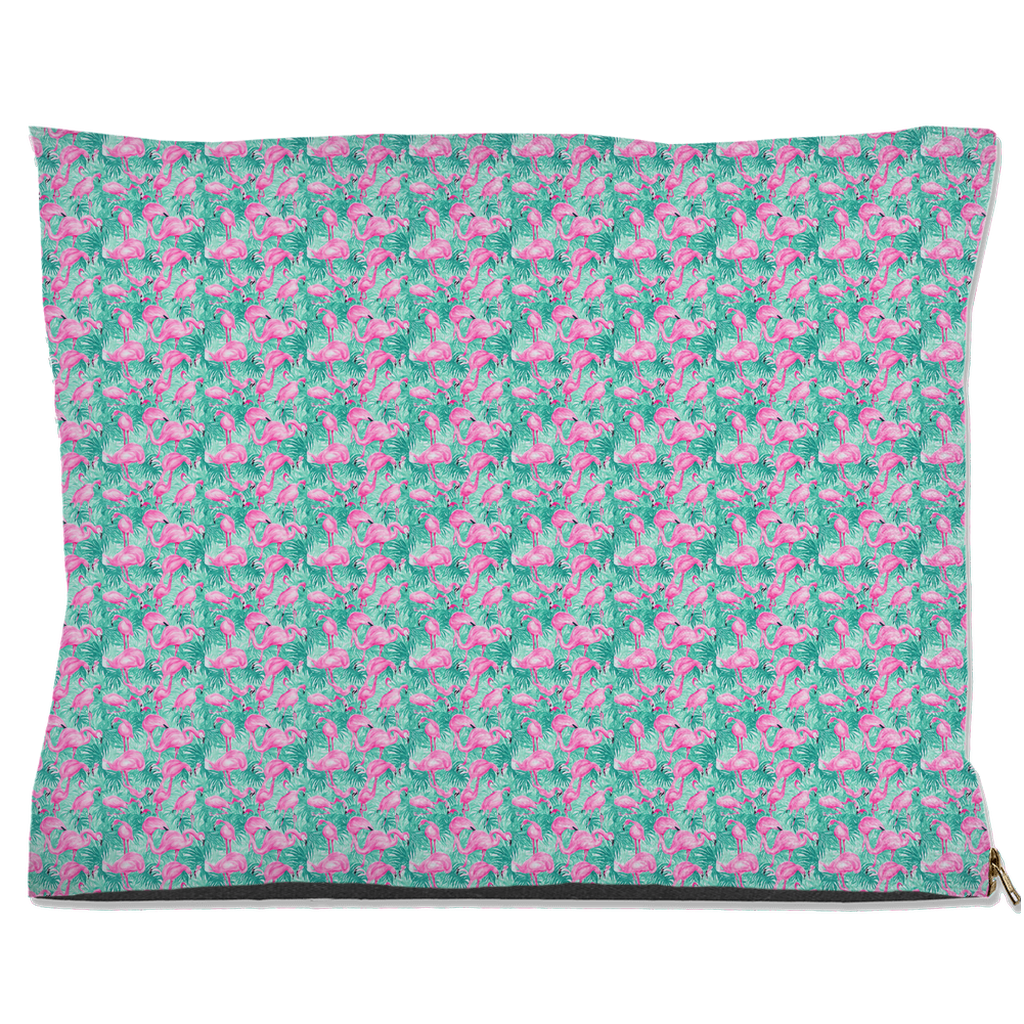 Abstract Pink Flamingo Watercolor Pattern Pet Bed