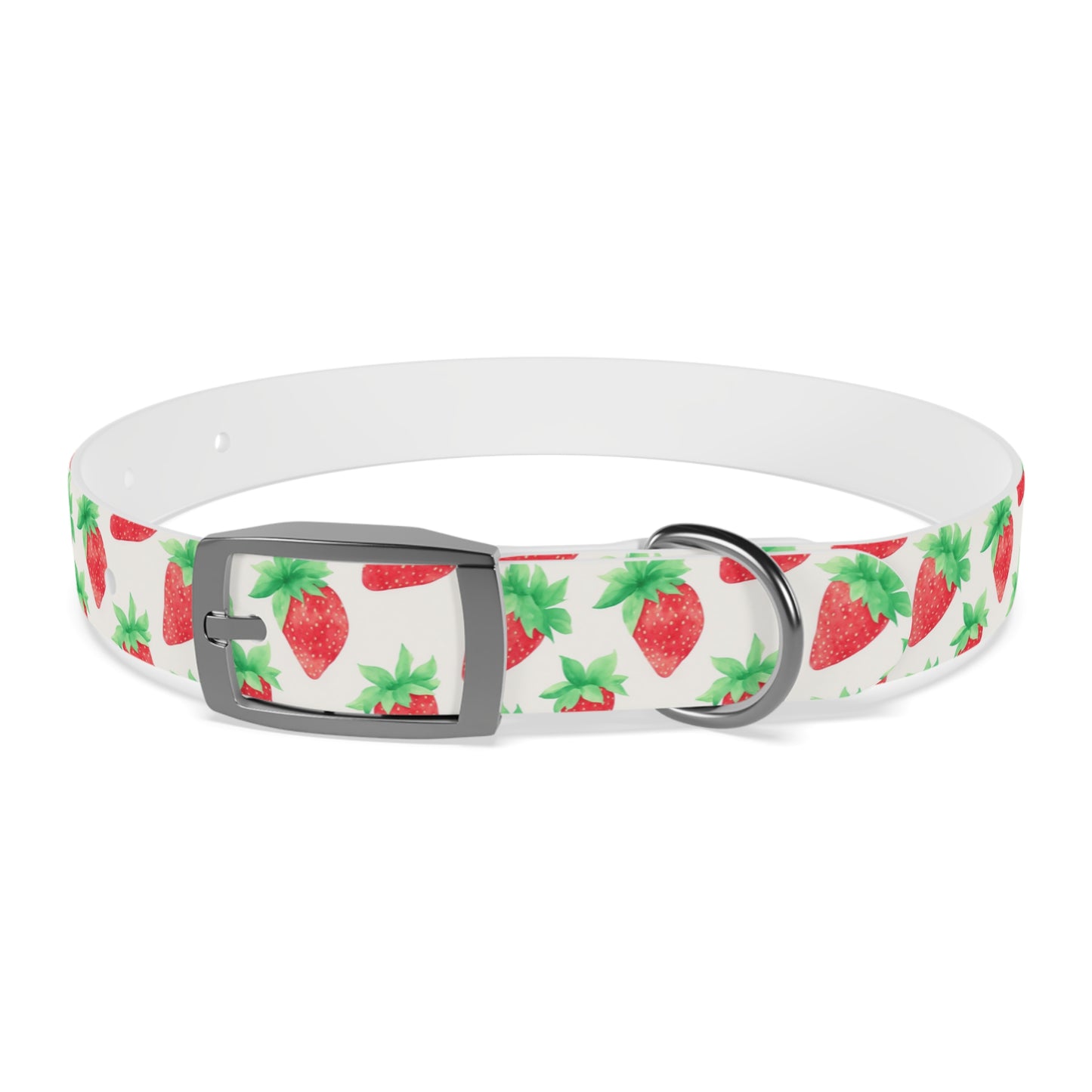 Strawberry Watercolor Pattern Dog Collar