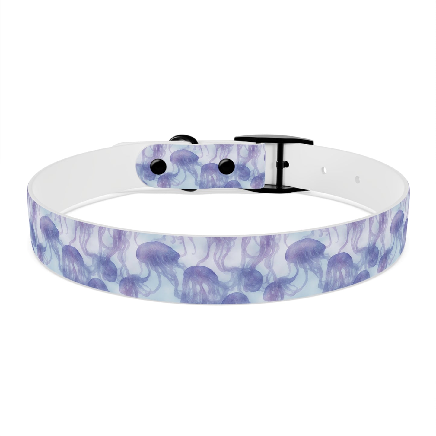 Blue & Purple Jellyfish Watercolor Pattern Dog Collar