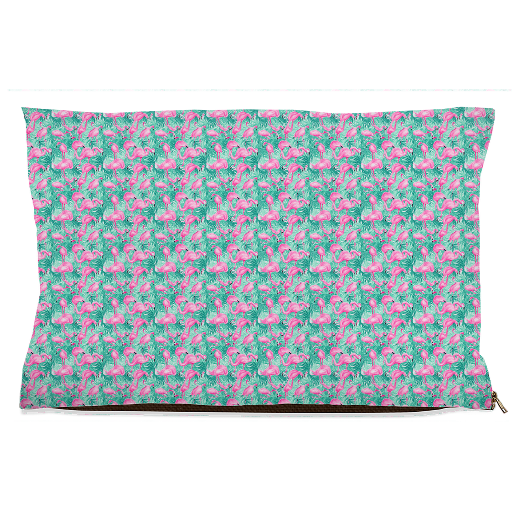 Abstract Pink Flamingo Watercolor Pattern Pet Bed
