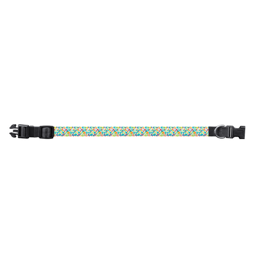 Bright Colorful Mosaic Pattern Nylon Pet Collar