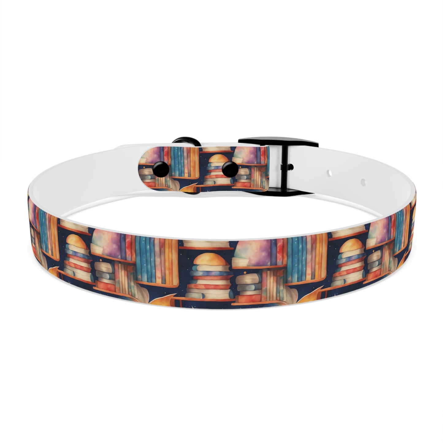 Library Book Watercolor Pattern Dog Collar