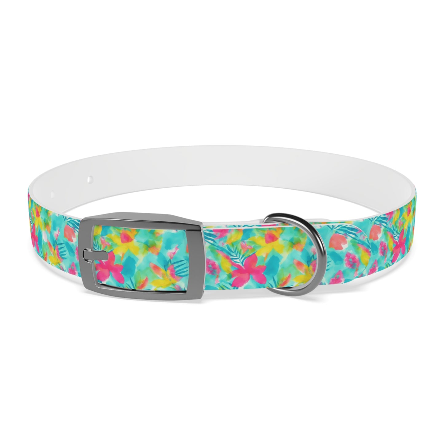 Bright Summer Vibes Watercolor Pattern Dog Collar