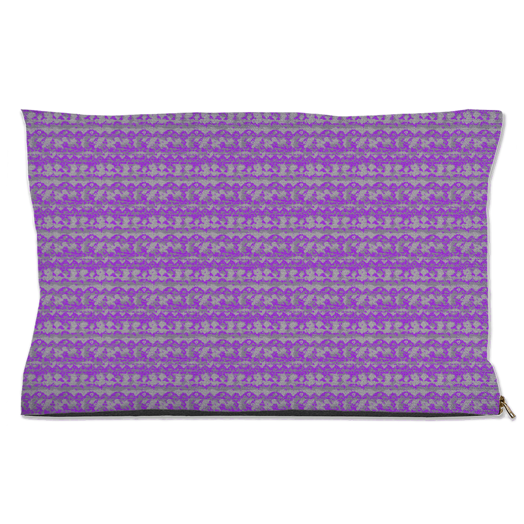 Purple & Gray Geometric Pattern Pet Bed
