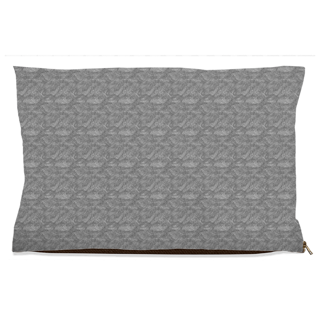 Gray & White Geometric Pattern Pet Bed