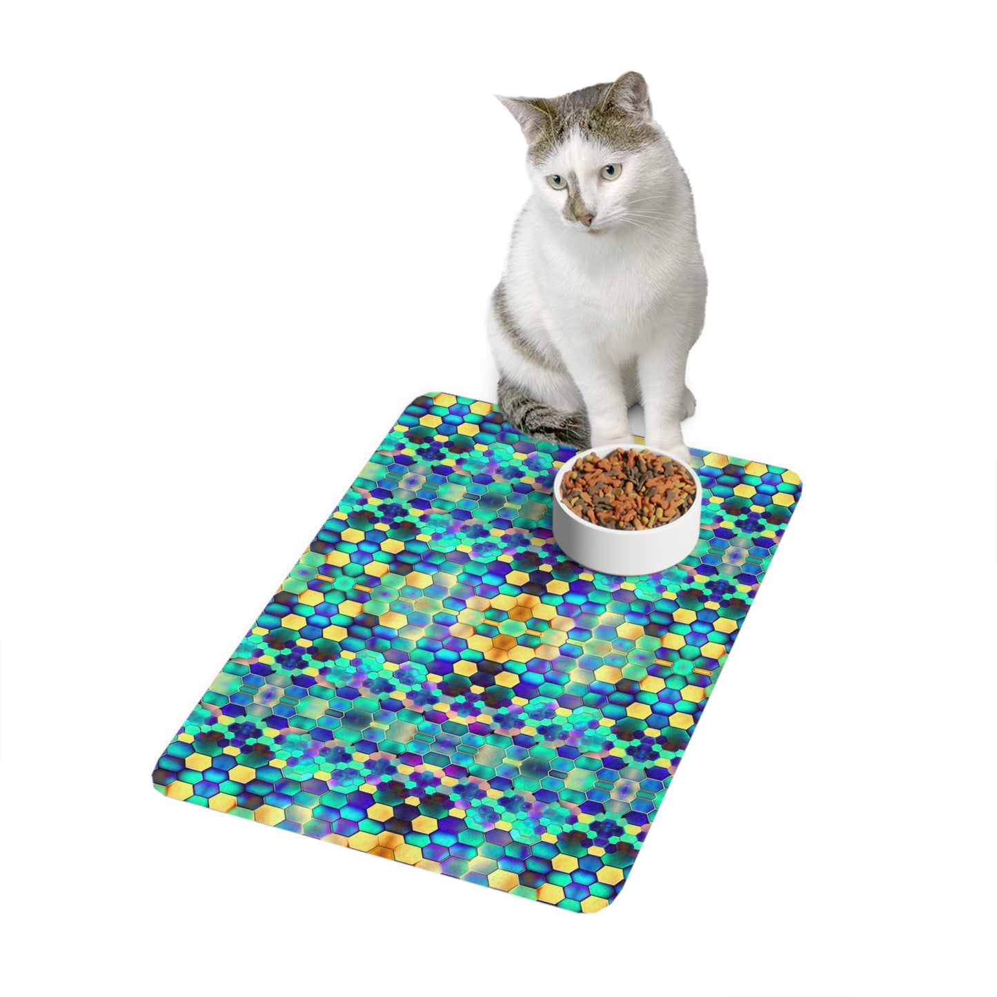 Vibrant Comb Pet Food Mat (12x18)