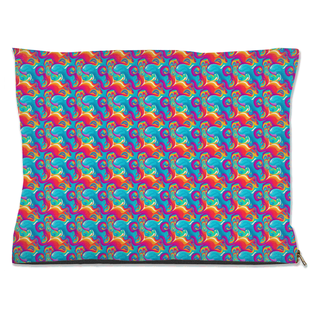Vibrant Colorful Paint Swirls Pattern Pet Bed