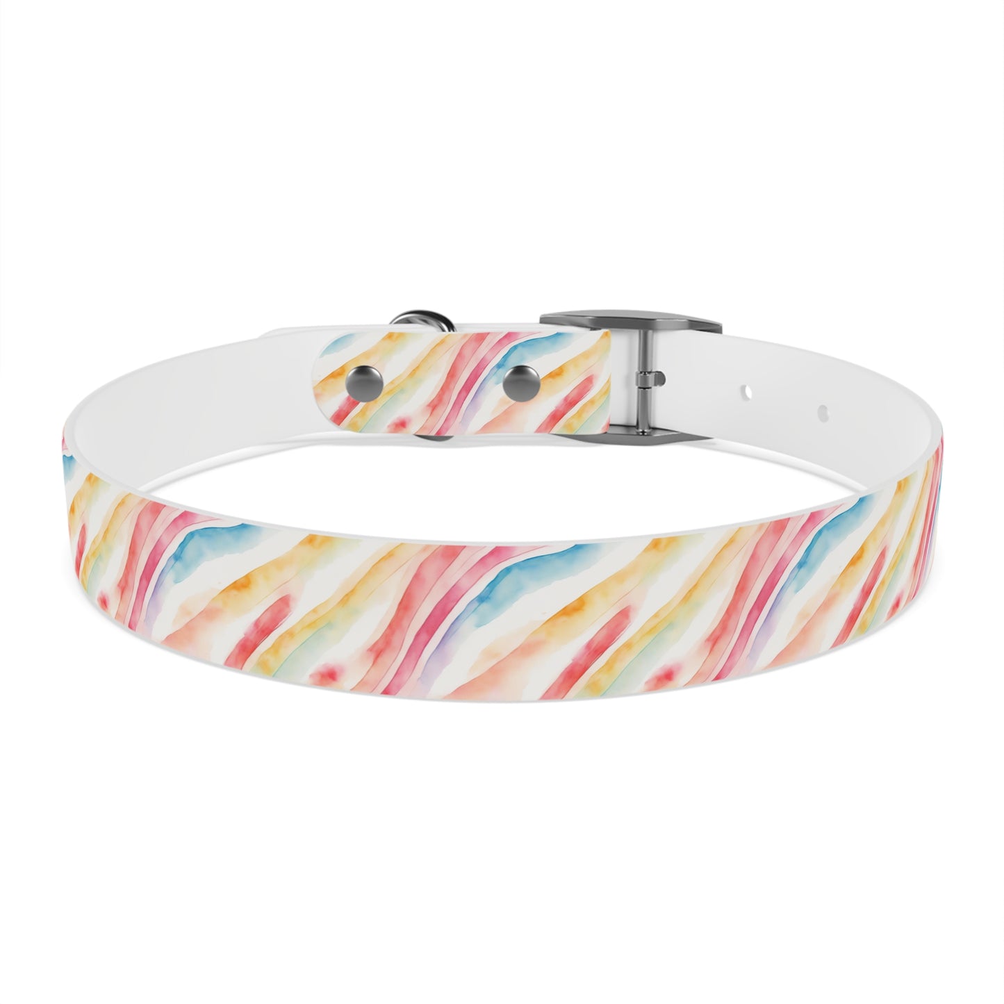 Colorful Paintbrush Stroke Watercolor Pattern Dog Collar