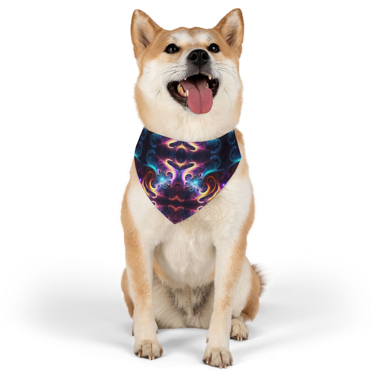 Neon Spiral Pet Bandana Collar