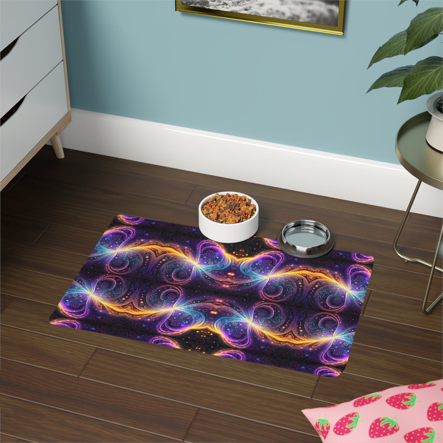 Neon Trance Pet Food Mat (12x18)