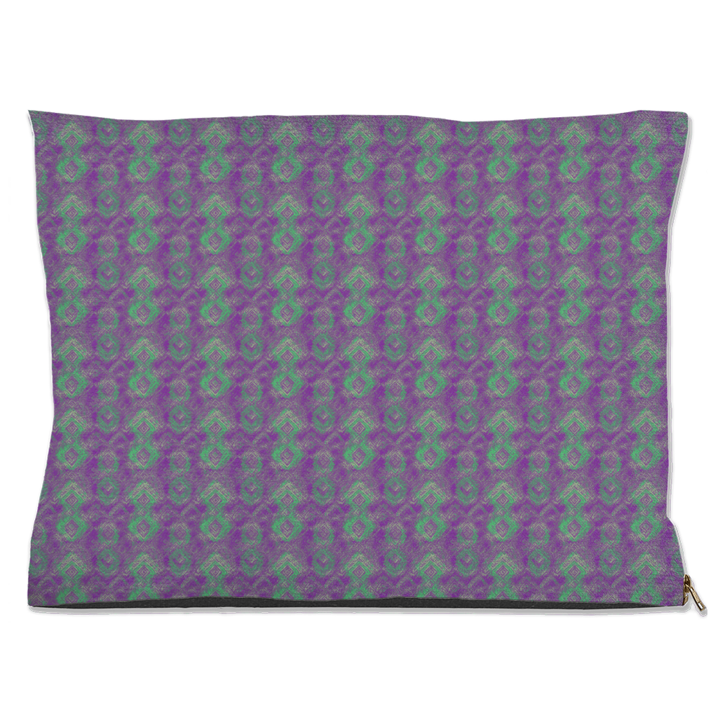 Purple & Green Diamonds Pattern Pet Bed