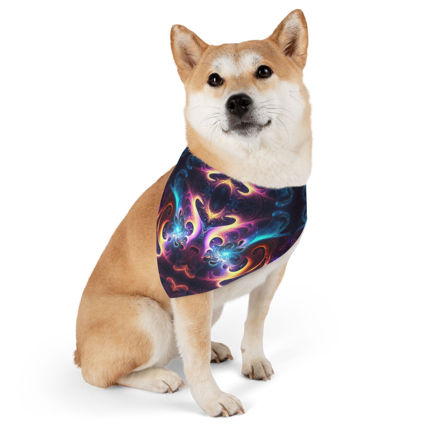 Neon Spiral Pet Bandana Collar