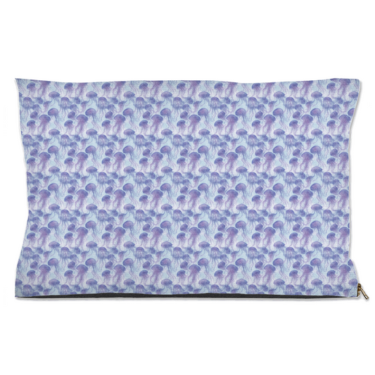 Blue & Purple Jellyfish Watercolor Pattern Pet Bed