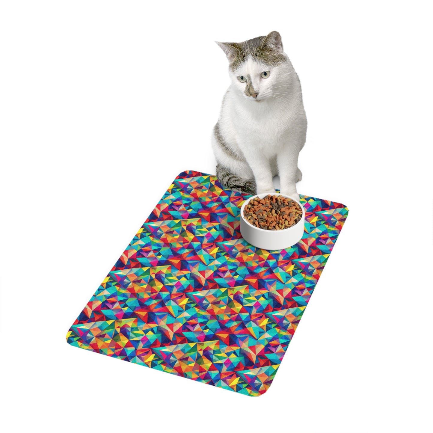 Neon Angles Pet Food Mat (12x18)