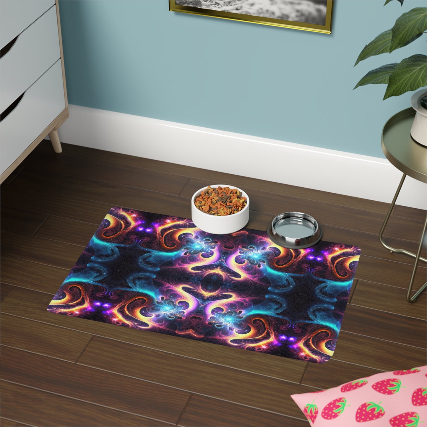 Neon Spiral Pet Food Mat (12x18)