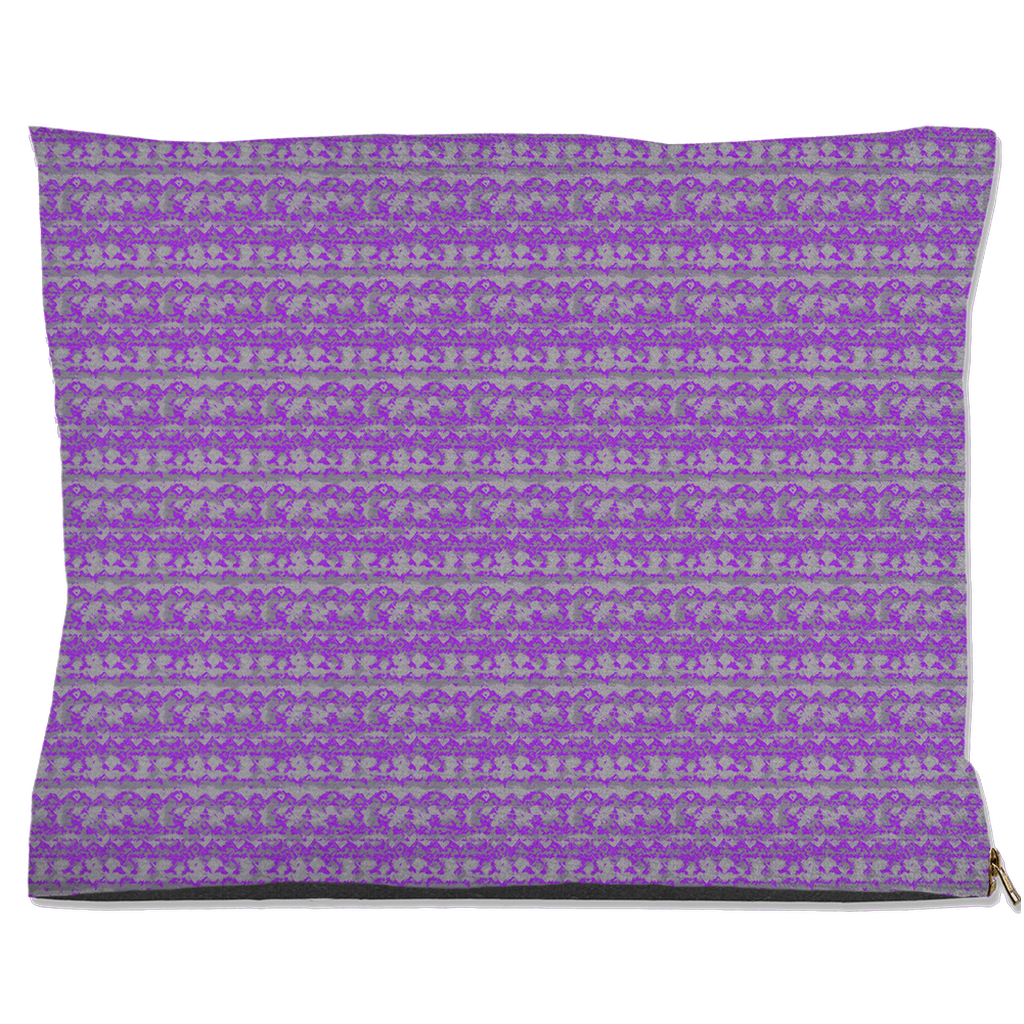 Purple & Gray Geometric Pattern Pet Bed