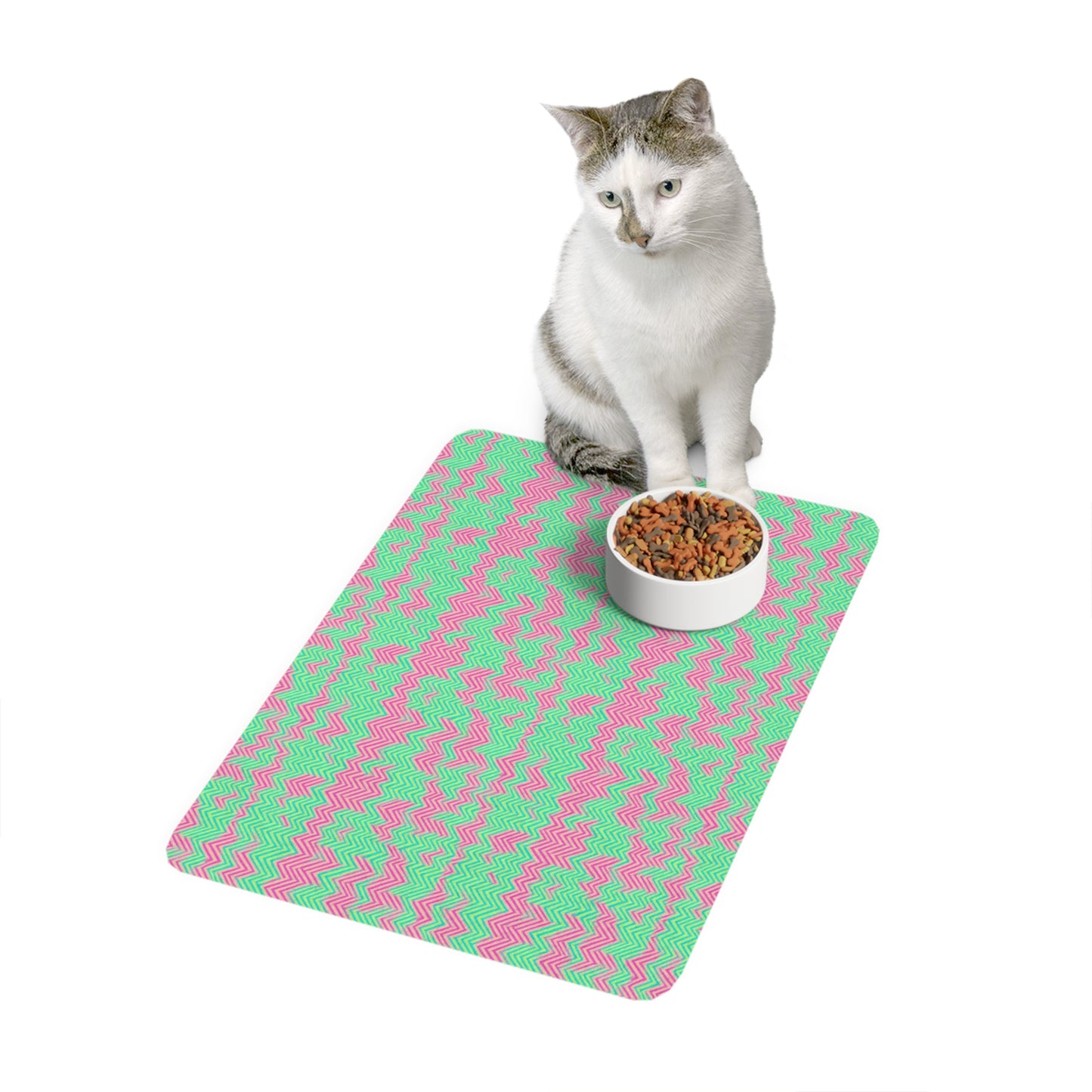 Herringbone Hues Pet Food Mat (12x18)