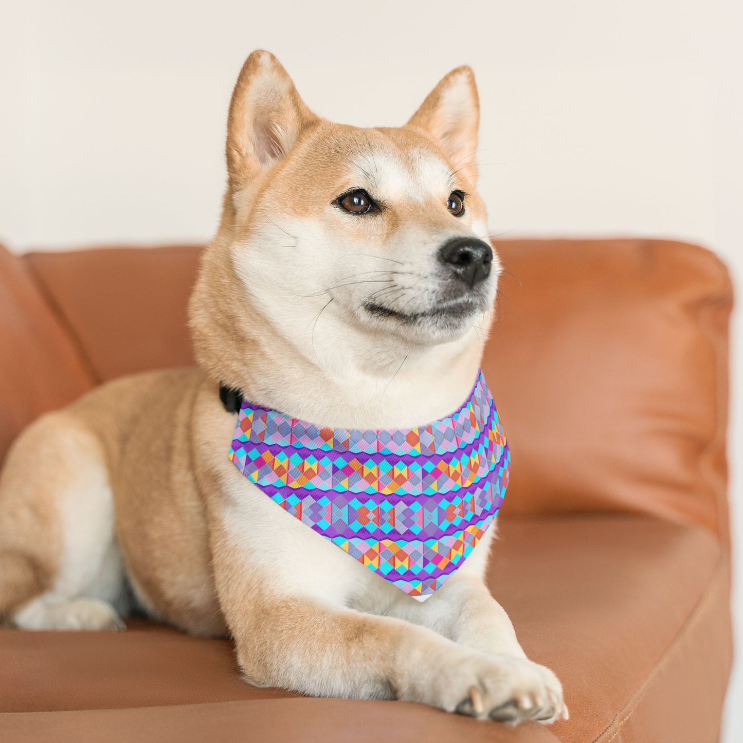 Prismatic Patterns Pet Bandana Collar