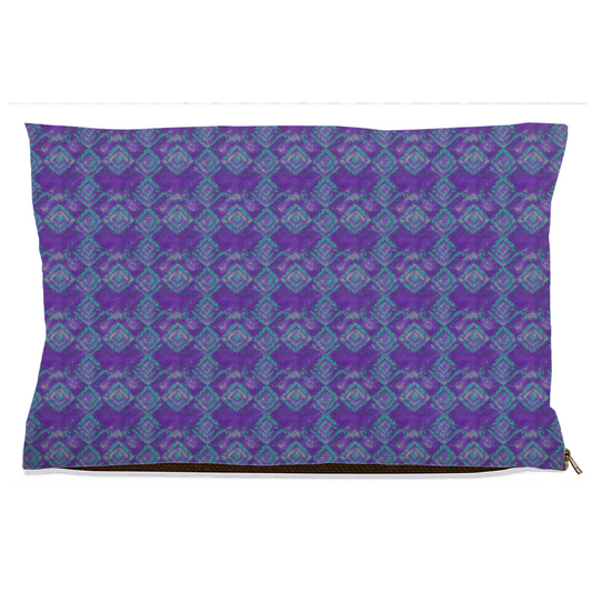 Purple & Blue Diamonds Pattern Pet Bed