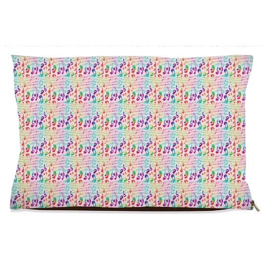 Colorful Rainbow Music Note Watercolor Pattern Pet Bed