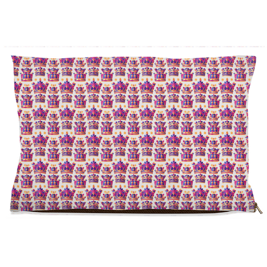 Pink & Purple Crown Pattern Pet Bed