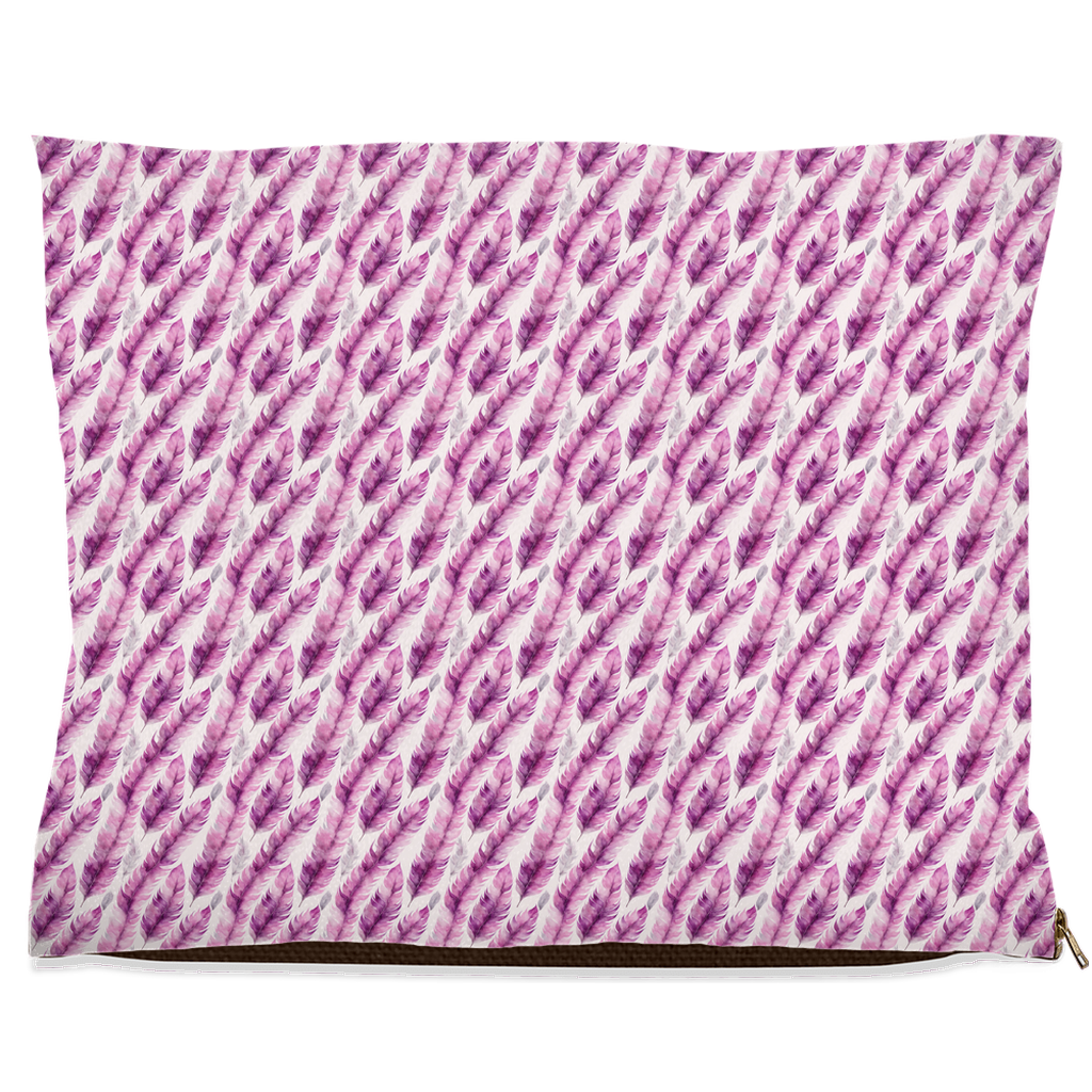 Purple Feather Watercolor Pattern Pet Bed