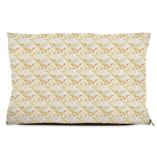 Gold Floral Pattern Pet Bed