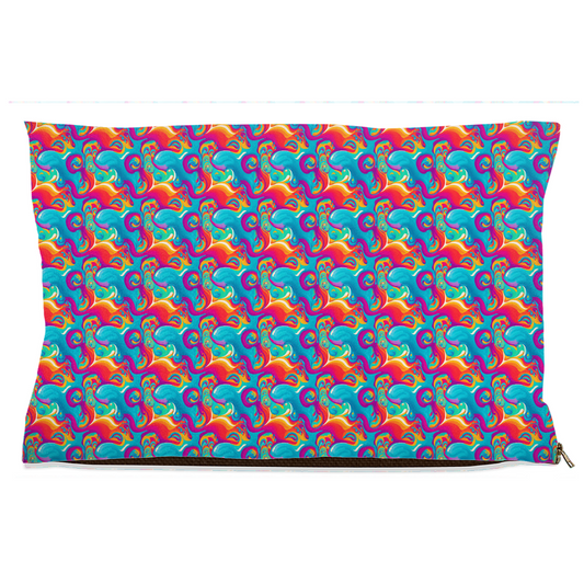 Vibrant Colorful Paint Swirls Pattern Pet Bed