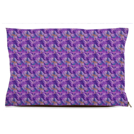 Purple Flowering Butterfly Pattern Pet Bed