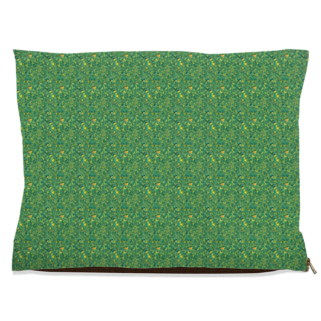 Green & Yellow Geometric Pattern Pet Bed