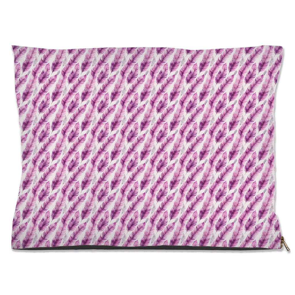 Purple Feather Watercolor Pattern Pet Bed