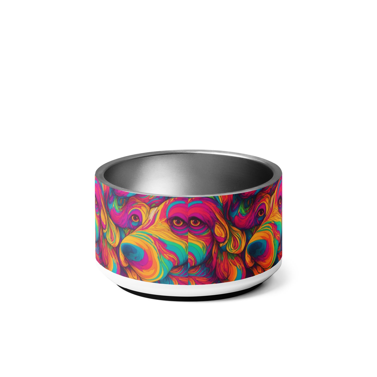 Abstract Woof Stainless Steel Pet Bowl