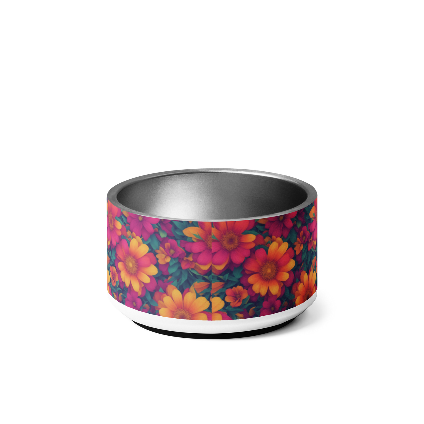 Daisy Delight Stainless Steel Pet Bowl