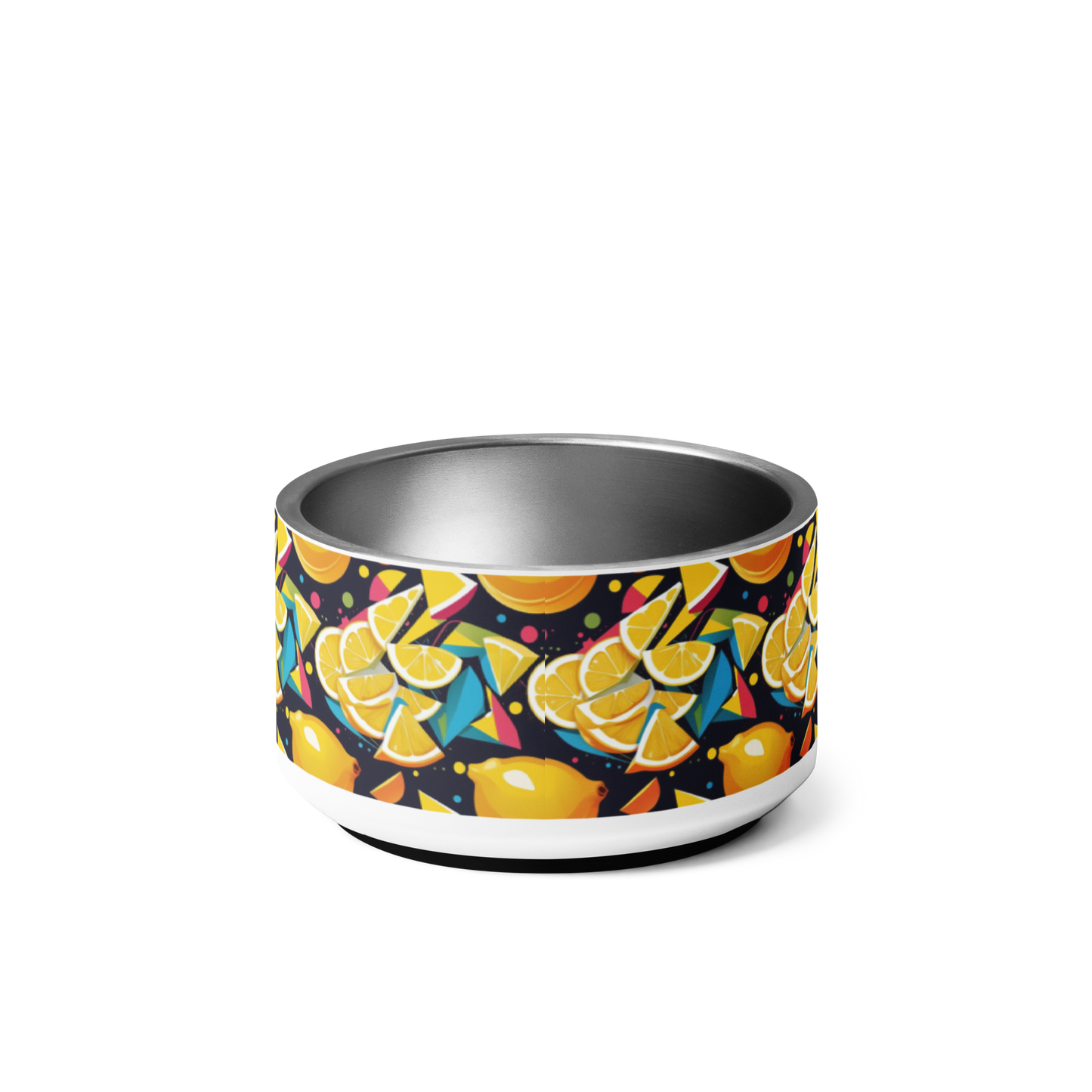 Lemon Zest Stainless Steel Pet Bowl