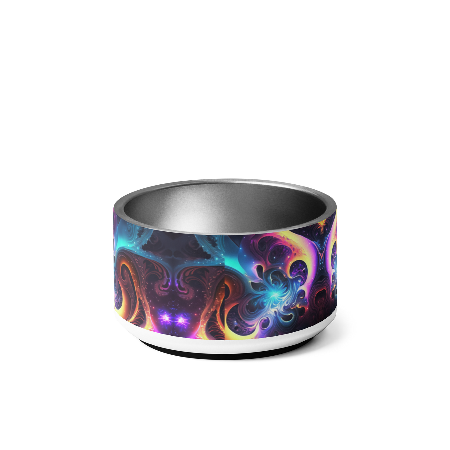 Neon Spiral Stainless Steel Pet Bowl