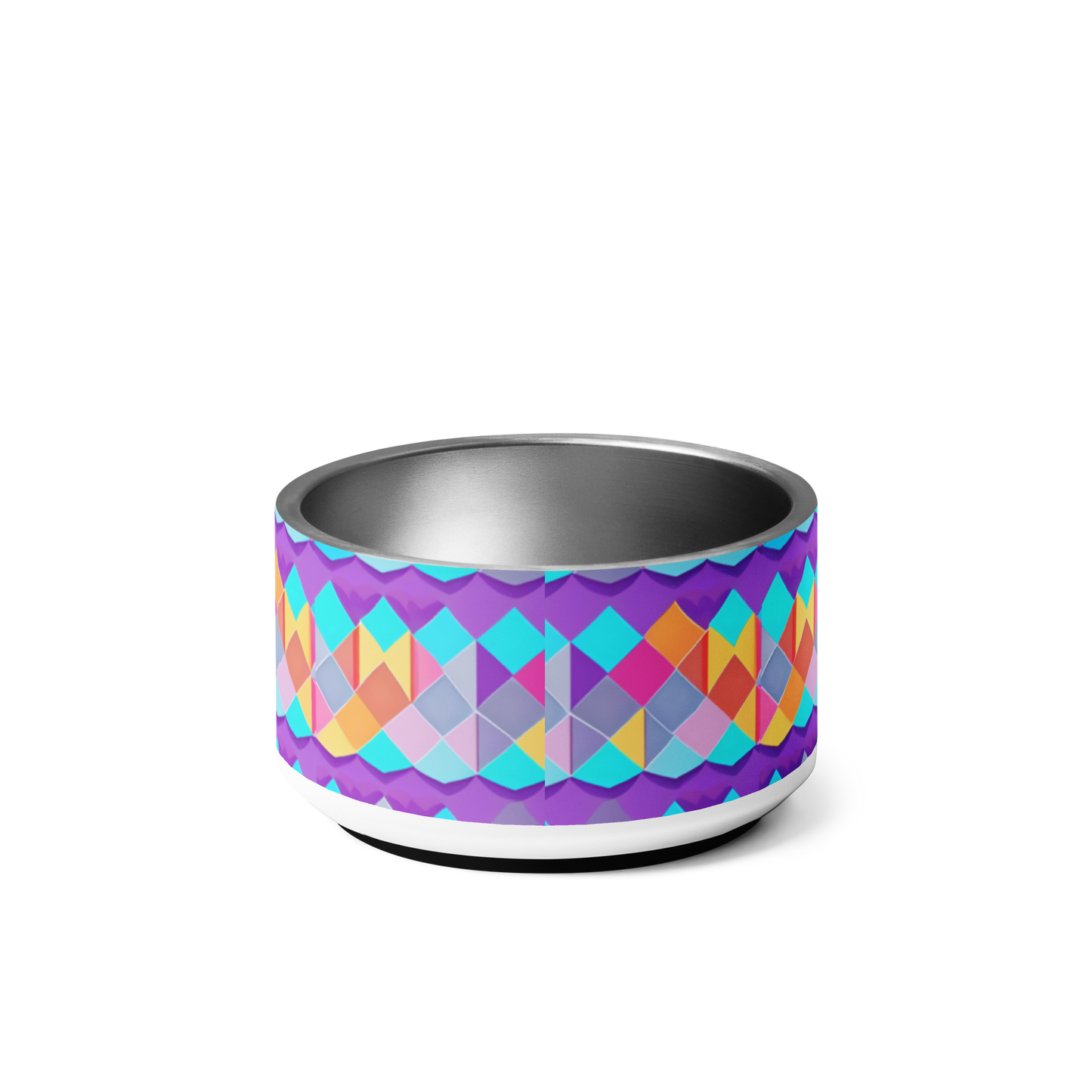 Prismatic Patterns Stainless Steel Pet Bowl