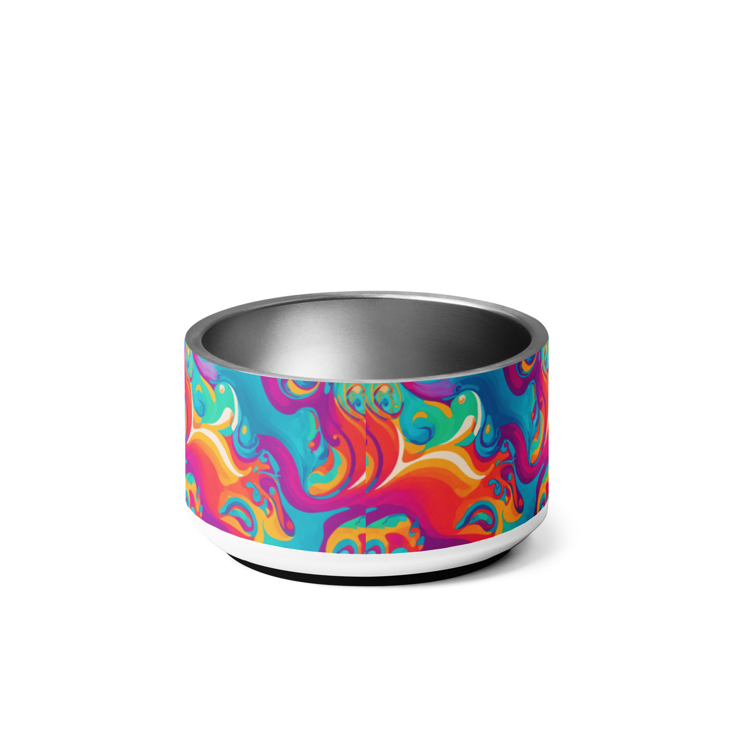 Rainbow Ripple Stainless Steel Pet Bowl