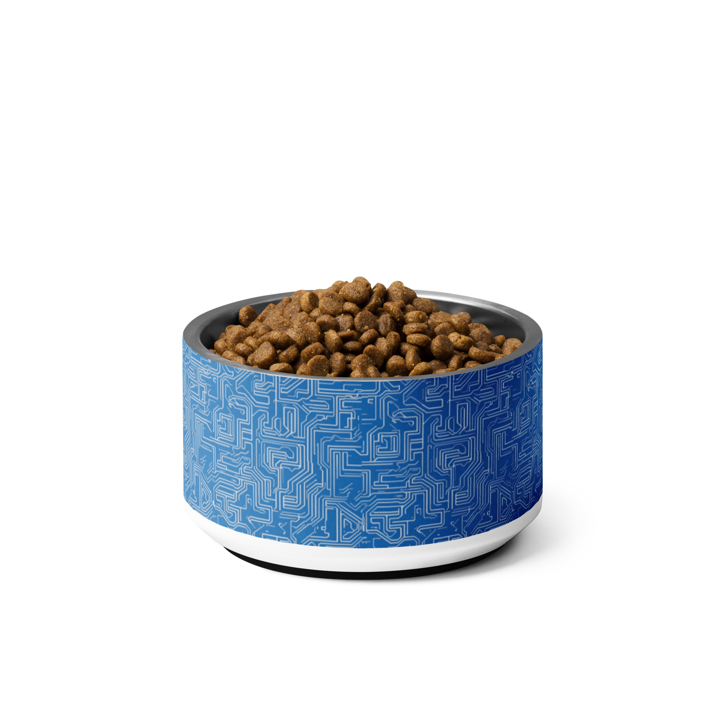 Blue Circuit Board Pattern Pet bowl