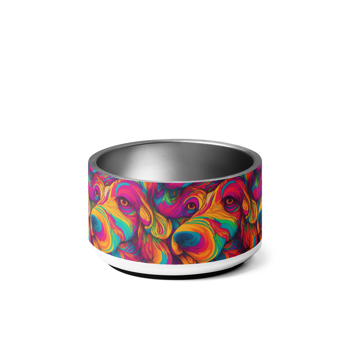 Abstract Woof Stainless Steel Pet Bowl