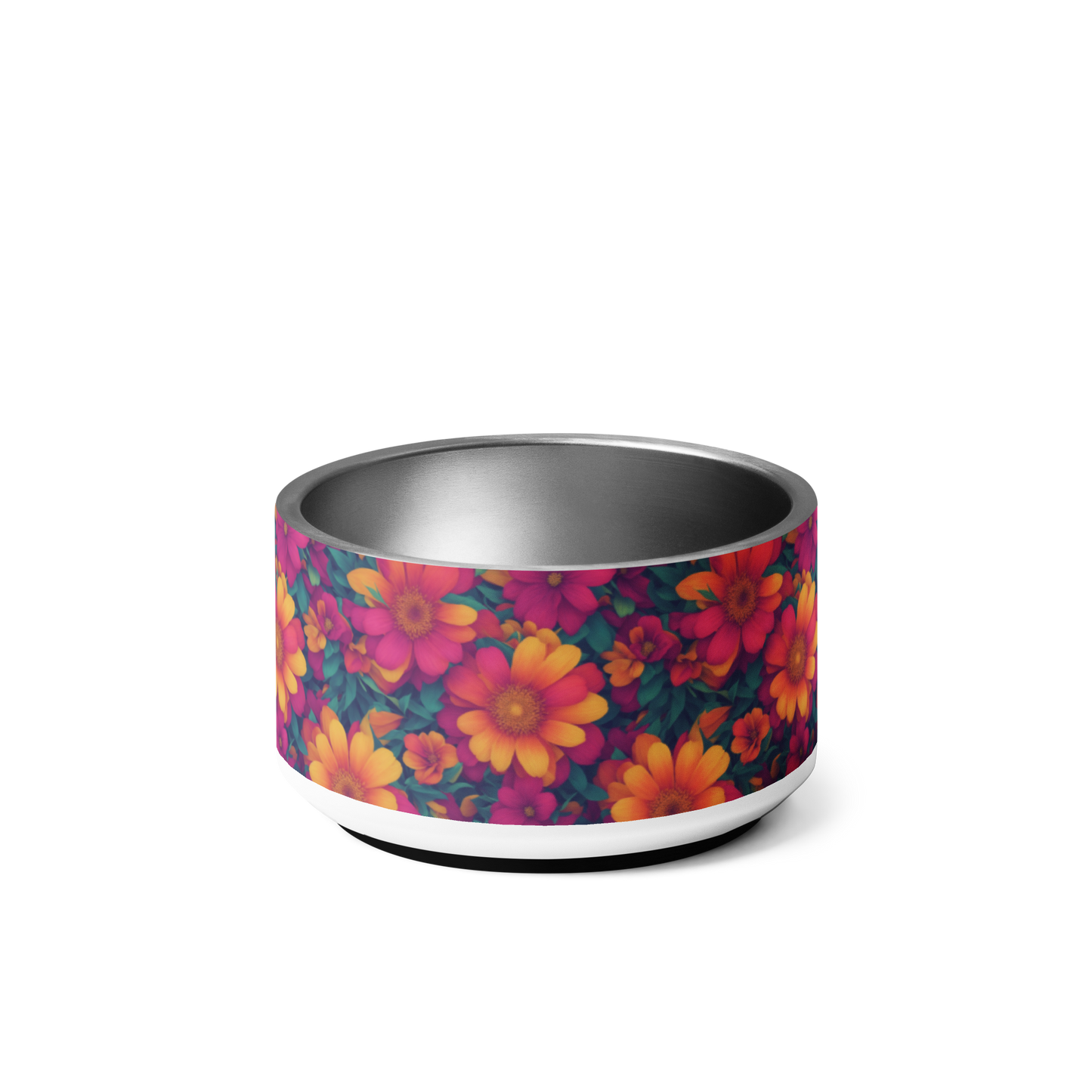 Daisy Delight Stainless Steel Pet Bowl