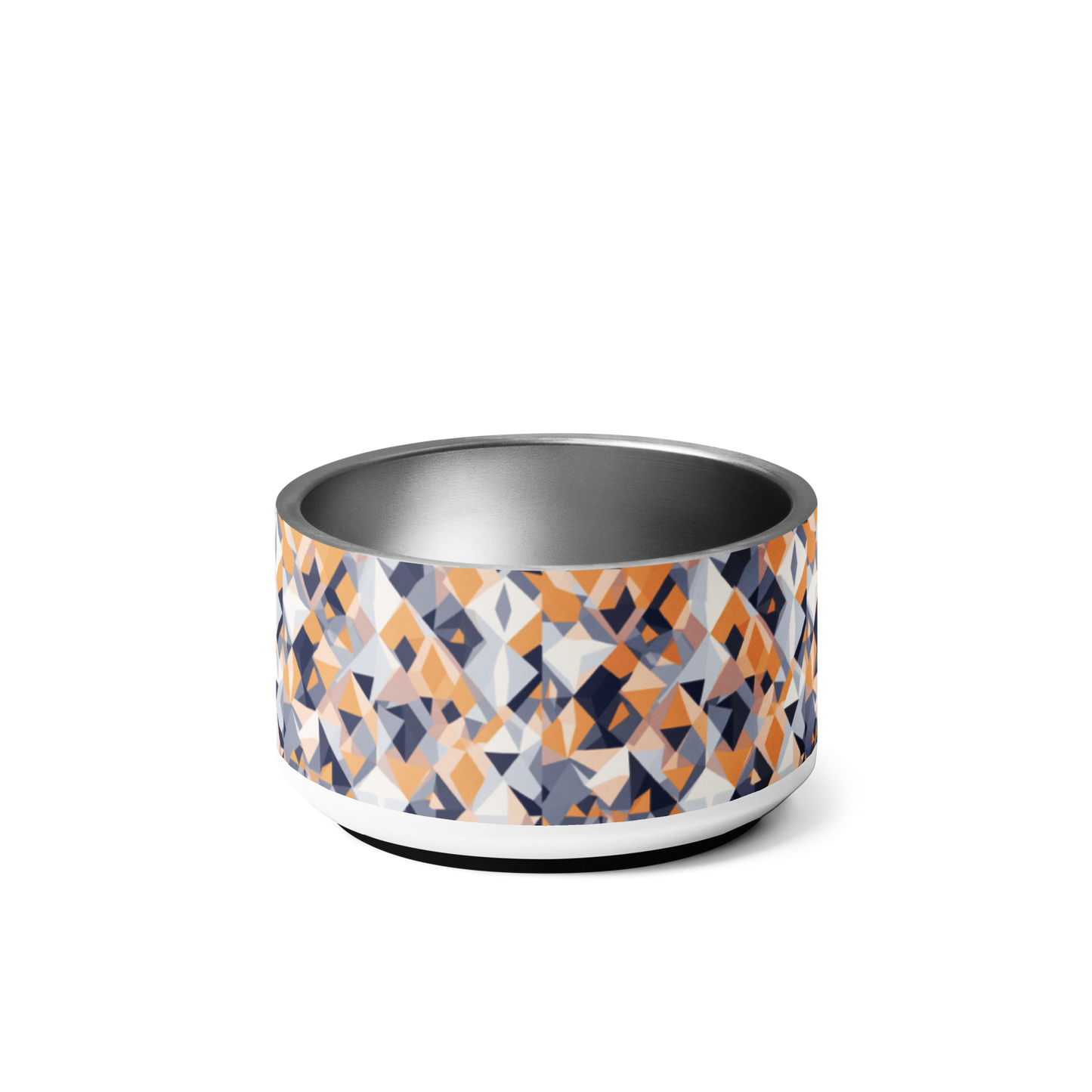 Geometric Groove Stainless Steel Pet Bowl