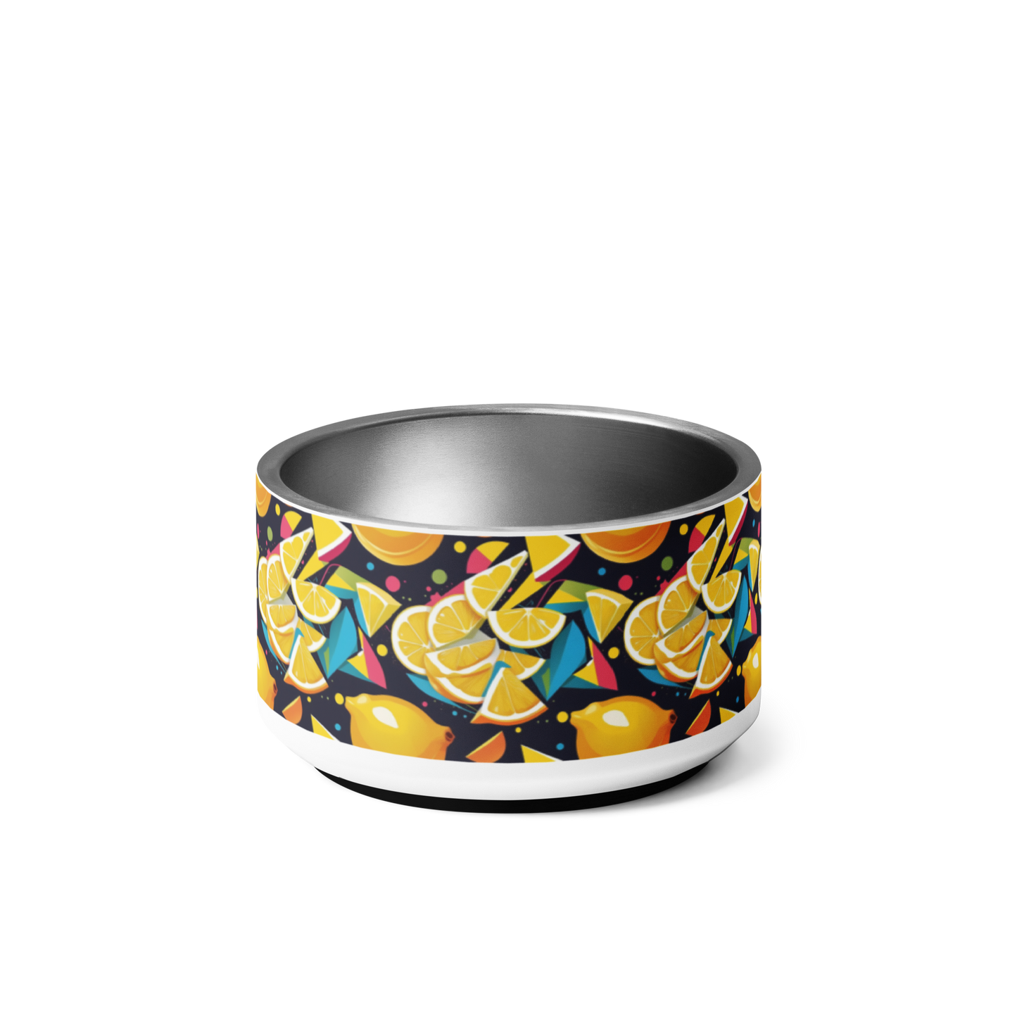 Lemon Zest Stainless Steel Pet Bowl