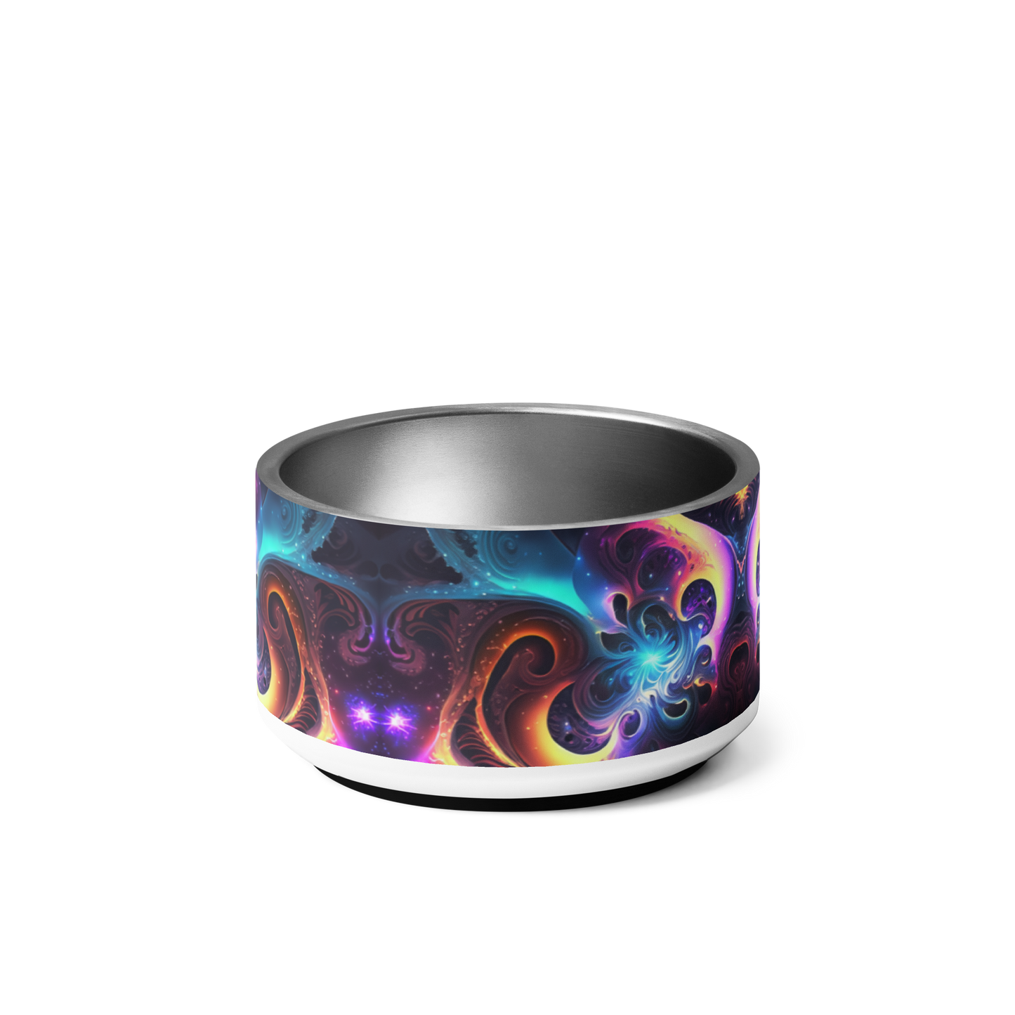 Neon Spiral Stainless Steel Pet Bowl