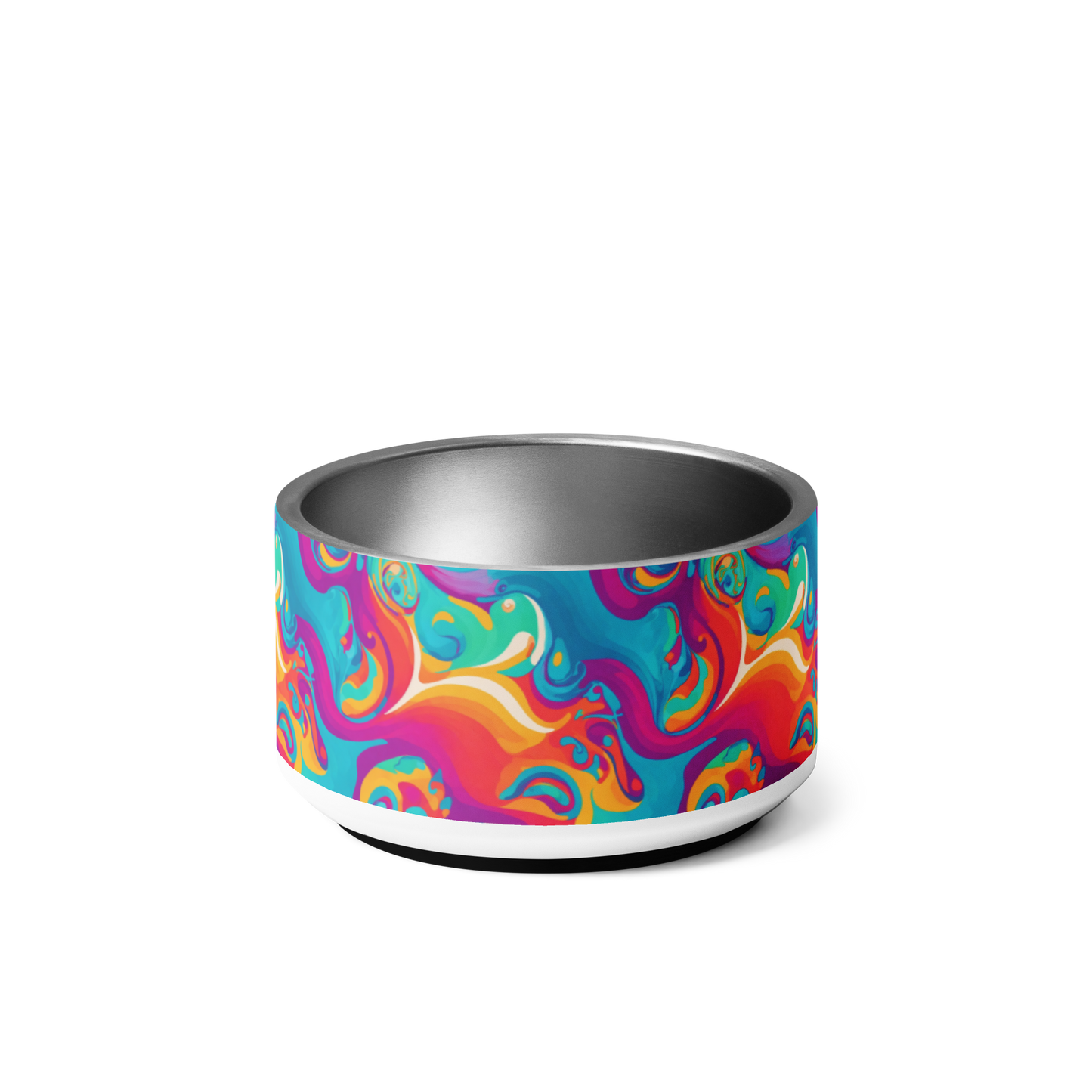 Rainbow Ripple Stainless Steel Pet Bowl