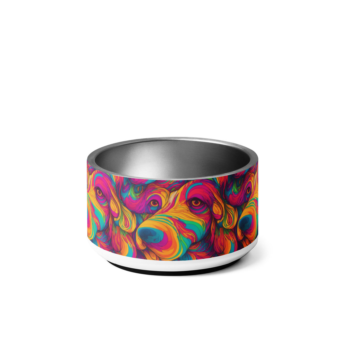 Abstract Woof Stainless Steel Pet Bowl