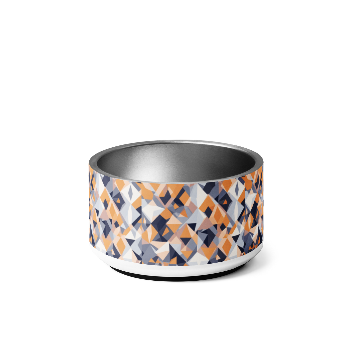 Geometric Groove Stainless Steel Pet Bowl