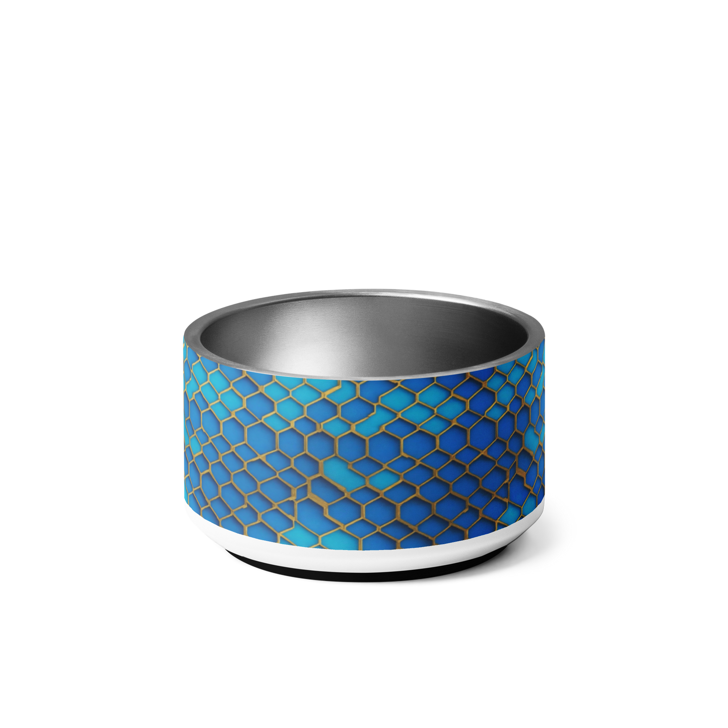 Hexagonal Harmony Stainless Steel Pet Bowl