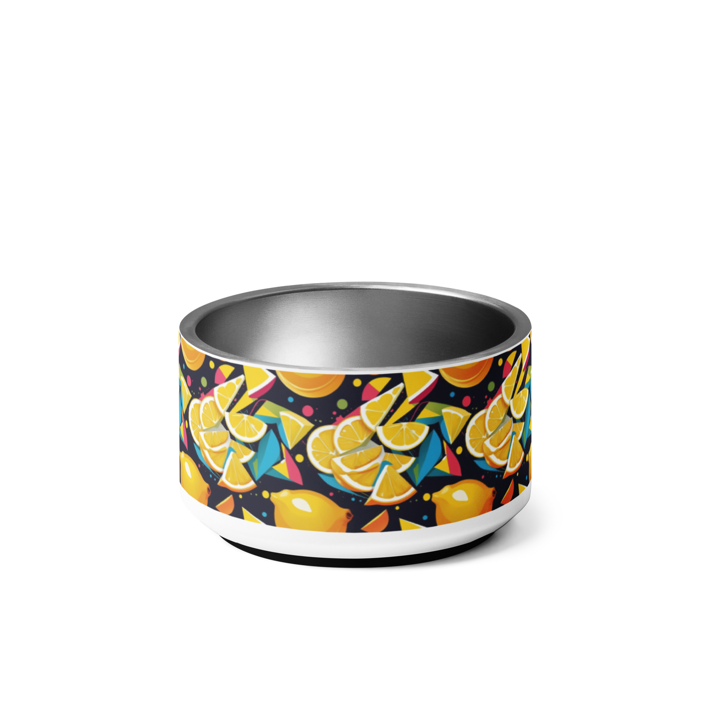 Lemon Zest Stainless Steel Pet Bowl