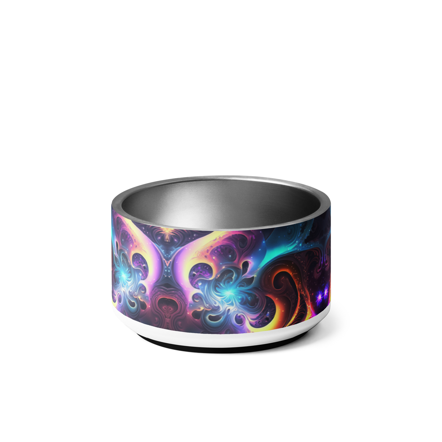 Neon Spiral Stainless Steel Pet Bowl